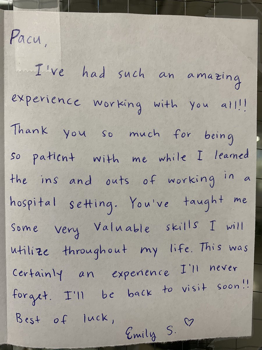 For the last month PACU welcomed Wildland Firefighter, Emily, to the overnight team. We are #grateful for your enthusiasm, your curiosity, and your hard work.  Now go fight those forrest fires! <a href="/malounypbmh/">maria luisa quidilla</a> <a href="/AlanLee9023/">Alan Lee</a> <a href="/ErnestoPMir/">Ernesto Perez-Mir</a> @natedresseltri #RVT #PACUfamily
