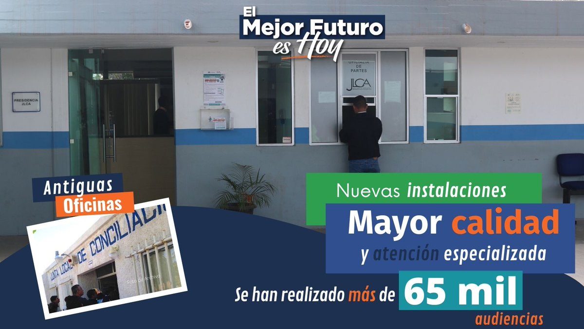 STDS_BCS's tweet photo. Sabias qué?

Durante esta administración se dotó a la Junta Local de Conciliación y Arbitraje #JLCA, de nuevas y funcionales oficinas para ofrecer un servicio público de mayor calidad. 
#ElMejorFuturoEsHoy @STDS_BCS  #JLCA @TOMASFLORESG https://t.co/l9JgagrUpb
