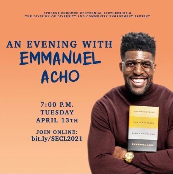 SECL presents An Evening with Emmanuel Acho - can’t wait to see you there!