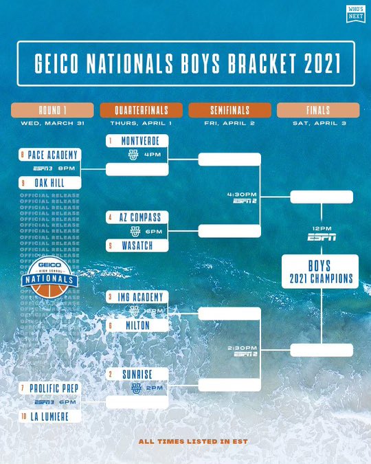 In less than 24 hours we tip it up at  #GeicoNationals. 

Games will be held at the beautiful Suncoast Credit Union Arena! 

Game 1. <a href="/LaLuBasketball/">La Lumiere Boys Basketball</a> vs <a href="/ProlificPrep/">Prolific Prep</a> 6Pm ET on ESPN3!! 
We have some serious talent and size! @WhosNextHS <a href="/tedemrich/">Ted Emrich</a> <a href="/AdamFinkelstein/">Adam Finkelstein</a>