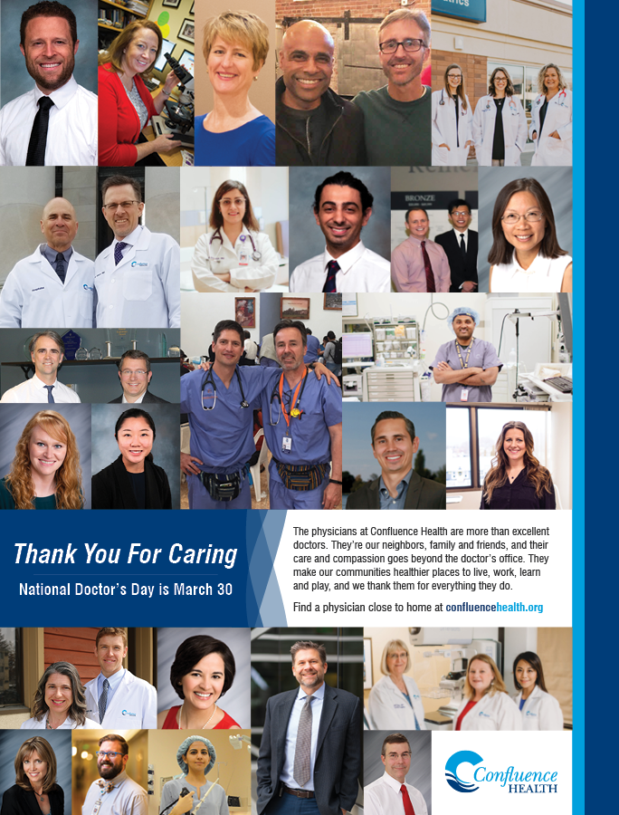 WeAreConfluence's tweet photo. Today is National Doctors’ Day! Thank you to all of our incredible doctors here at Confluence Health! 

#ThankADoctor #weareconfluence #care #community #healthcare #local #bettertogether https://t.co/vWJxUJ4h0L