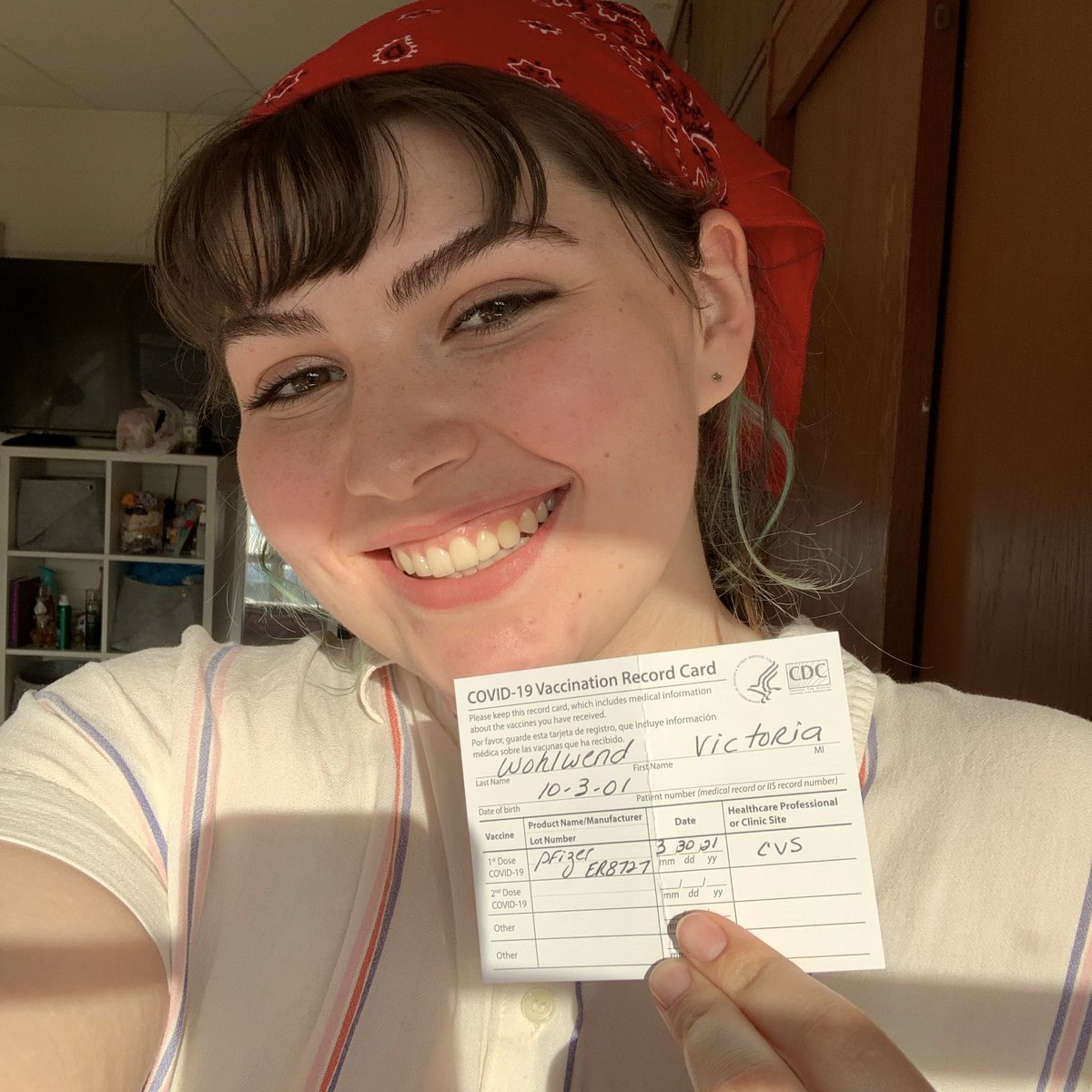 pr262vwohlwend's tweet photo. Today I drove three hours to get the COVID vaccine! It was a long drive, but worth it to know I'm keeping my friends and other members of the #CapFam safe! https://t.co/LAyjF7xyqL