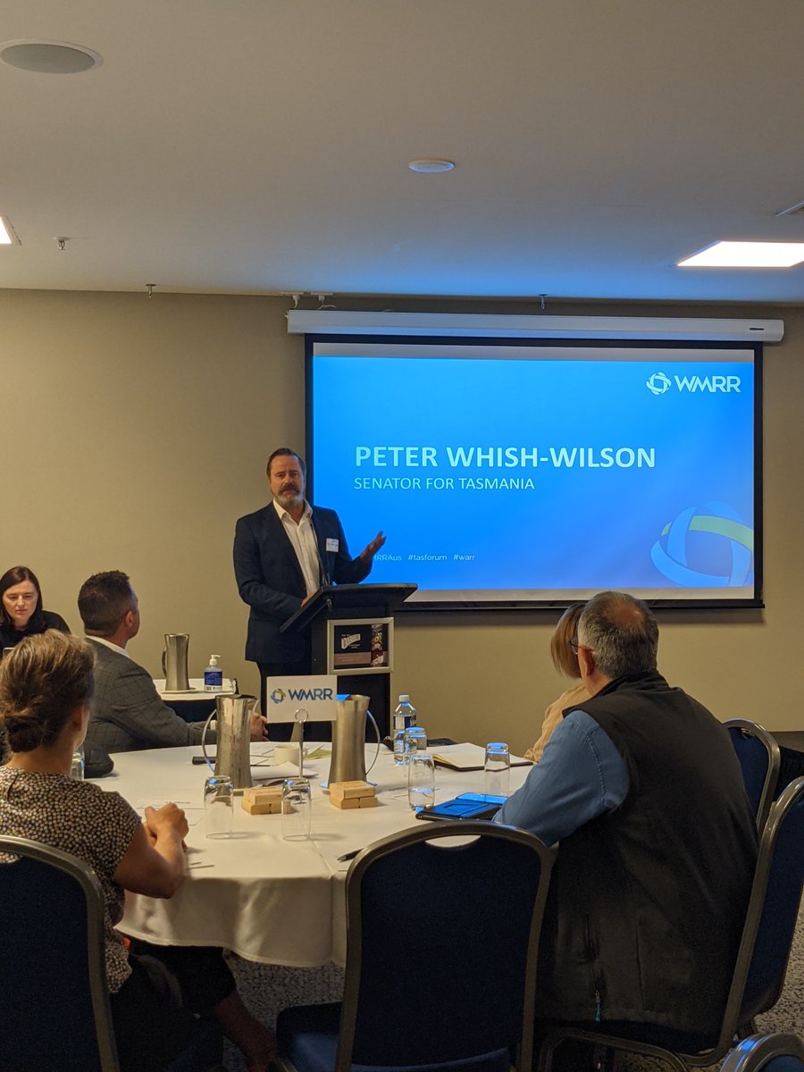 WMRRAus's tweet photo. It's been a long political journey for product stewardship, and single-use packaging, with Senator Peter Whish-Wilson fighting hard to get significant packaging amendments in the federal #WARR bill that would've driven real change. We came close... So, what's next? #TASForum https://t.co/7lV7d5x3Pg