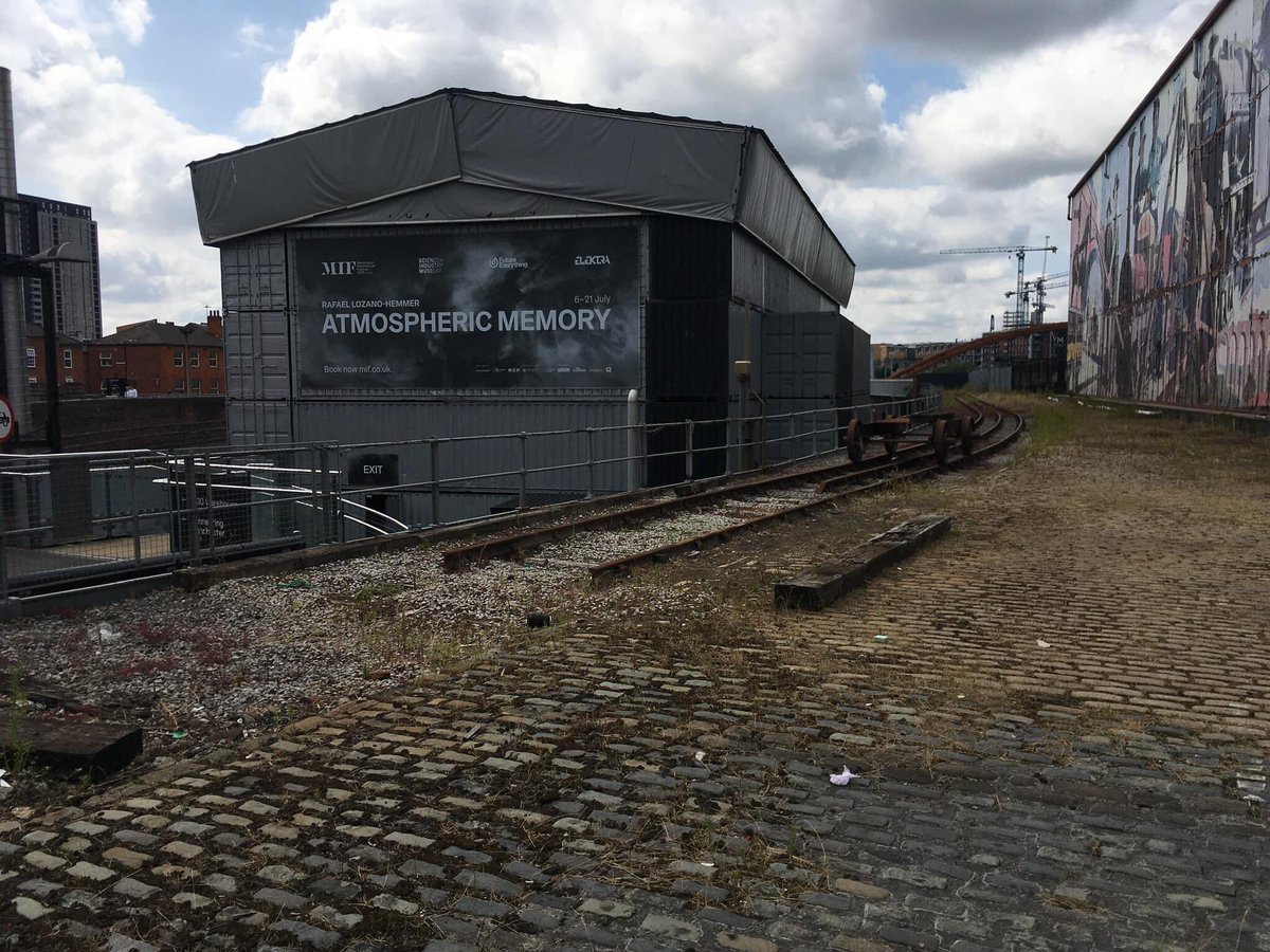 barryspriest's tweet photo. Came across a @SkyArts documentary tonight on the incredible work of Rafael Lozano-Hemmer @errafael + been transported back to @MIFestival’s beautiful #AtmosphericMemory @sim_manchester Just glorious #MIF19 https://t.co/7dtvHIlGBB