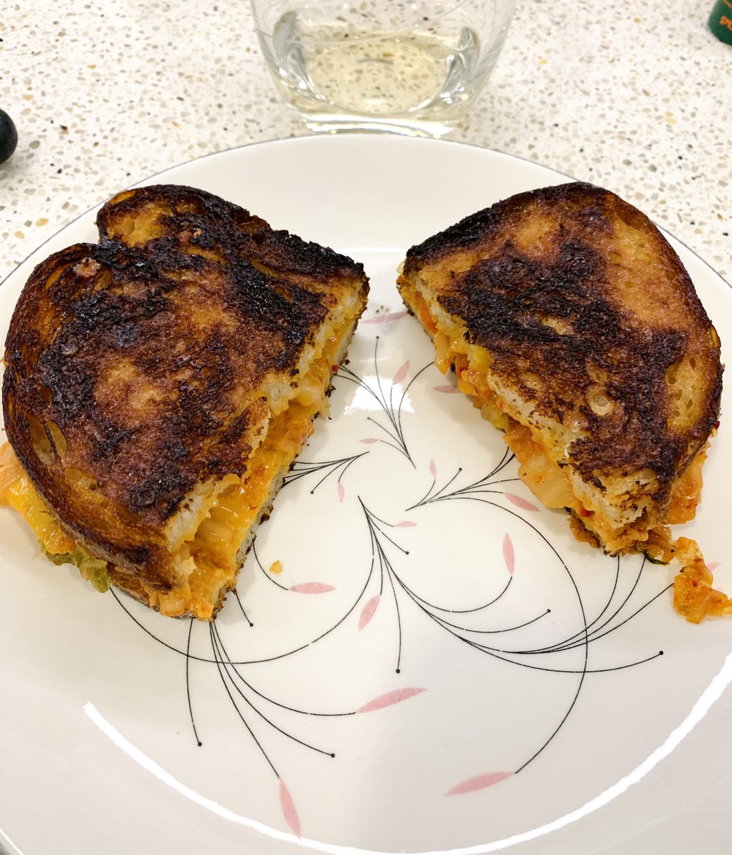 JLHornick's tweet photo. Kimchi grilled cheese
Thank you @nytimes !
Delicious. 
#PathFoodies https://t.co/MXTbufb92e