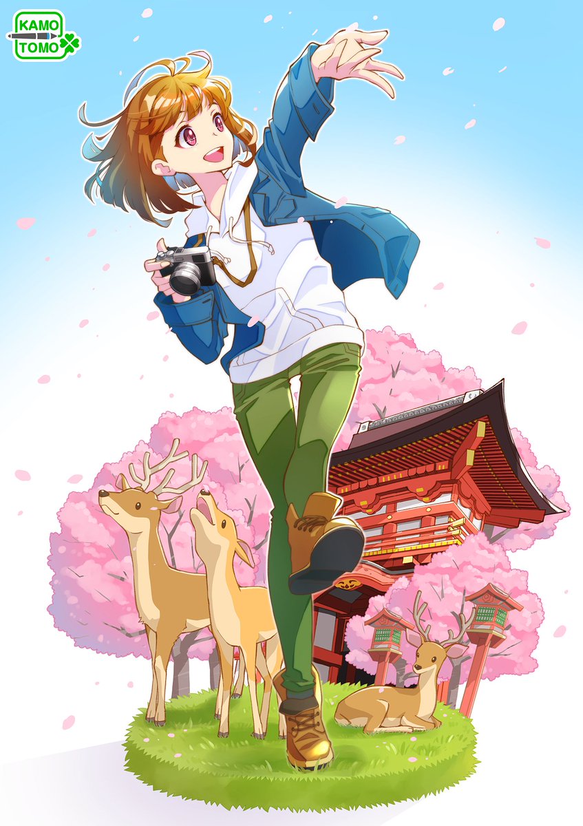 昨日アップした桜のジオラマ風イラストのメイキングです 1 ざっくりラフ 2 かもとも イラストレーターのイラスト