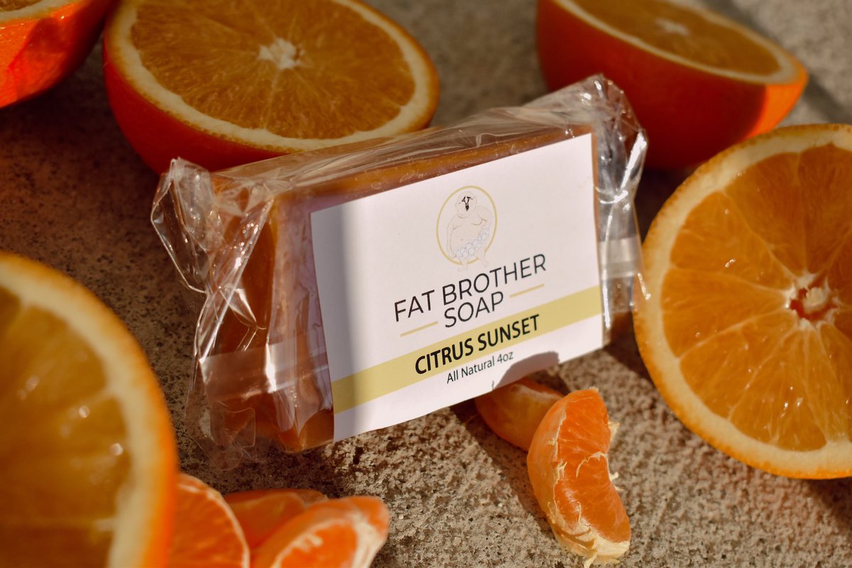 fatbrothersoap's tweet photo. Citrus Sunset looking fresh! Come get Citrus Sunset or our other all-natural and all-organic soaps with our Easter Holiday sale coming TOMORROW‼️🥚🐰🧼🍊 pc. @cecilialederer  #TheFatBrotherWay #HitTheShowers #soap #handmade #soapmaking #handmadesoap #natural #naturalsoap https://t.co/OpTuOR9FNJ