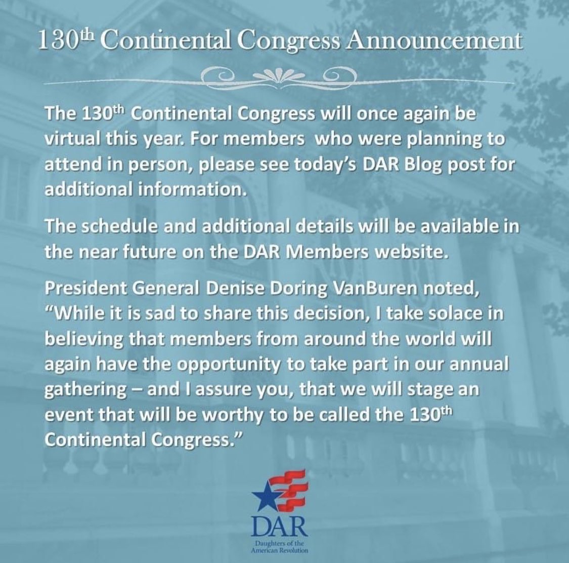 ManorHouseDAR's tweet photo. For more information on this year’s 130th Continental Congress, please check out the Today’s DAR blog: https://t.co/NYEdGhIFGk https://t.co/WXLHgG9Dft