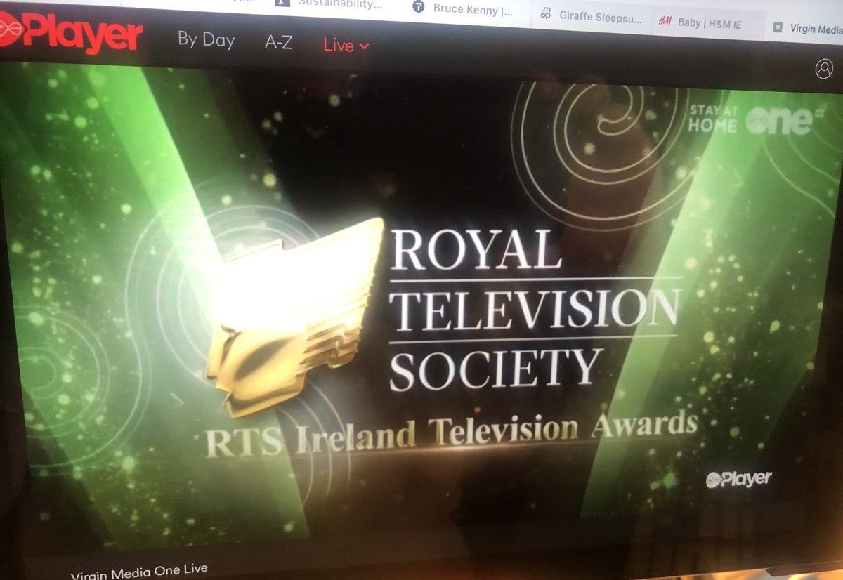 Great to see the recognition being given to so many great Irish TV programmes on the @RTS_media Ireland Television Awards on @VirginMedia_One  Worthy winners all! 👏🏻👏🏻👏🏻