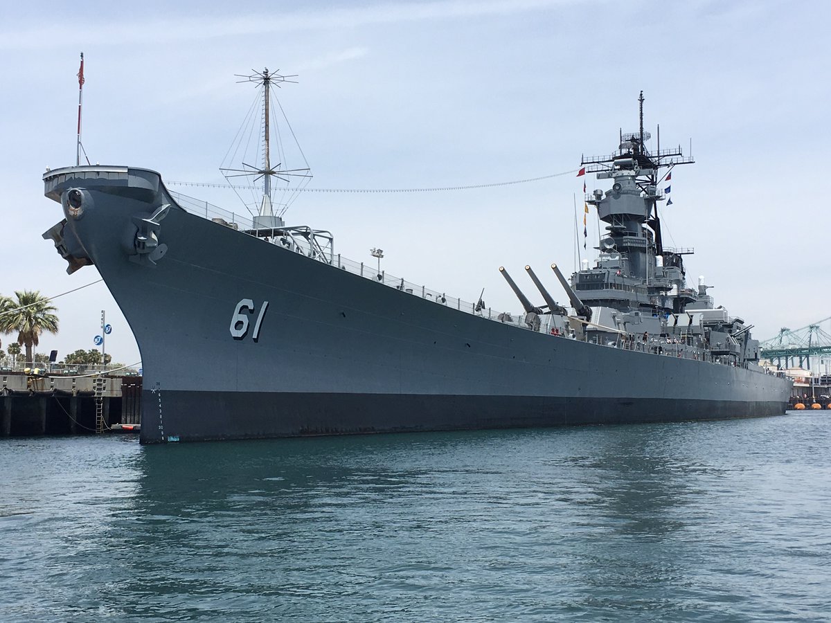 Museum Battleship IOWA at her berth in San Pedro, CA. This iconic warship is open for tours by the public.  
Photo Credit: Rich Abele, #1172
#adventurersclub #adventurers #adventure #explorer #travel #battleship #BattleshipIowa