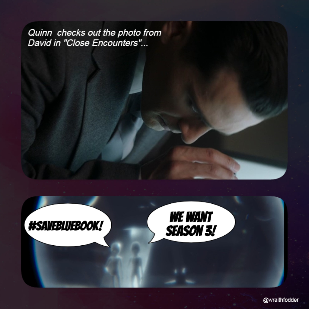wraithfodder's tweet photo. Even the aliens wants season 3 of #ProjectBlueBook
@HistoryBlueBook @netflix @PrimeVideo @peacockTV #SaveBlueBook #SaveBlueBookWeek #MichaelMalarkey #UFOs πΈπ½πΎπΊ https://t.co/9FuXHh5MYH
