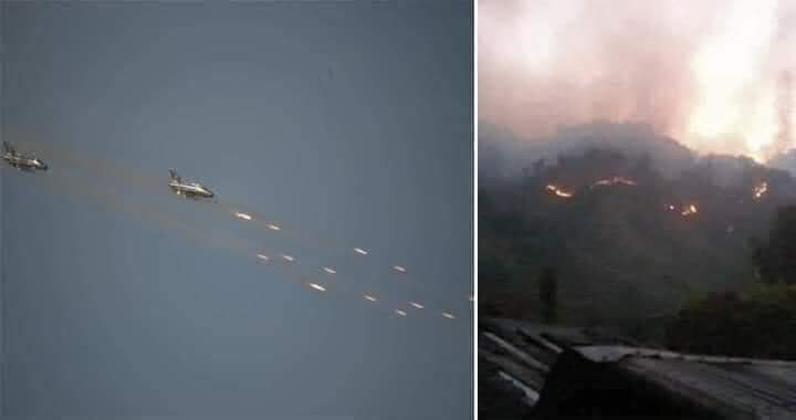 k_zarni's tweet photo. #WhatsHappeninglnMyanmar 
#WeNeedR2PInMyanmarImmediately 
#WeNeedJustice 
Myanmar military coup used military aircraft within the civil-war at Kayin and Kayin States till to March 30. https://t.co/VYrXJ1a1dV