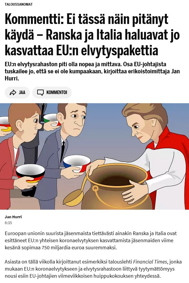DEuutiset's tweet image. Mitäpä jos tehtäisiin niin, että kukin maa elvyttää itse sopivaksi katsomallaan summalla.
#välikommenti #elpymisväline