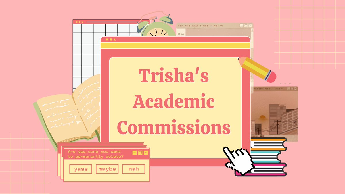 HARRYSMIS0's tweet photo. HELP RT/PLEASE RT!!!

hello everyone!! i'm trisha, a grade 11-stem student who'd like to offer academic commissions at affordable prices!! for inquiries &amp; proof of credentials, please don't hesitate to send me a DM !! 🧡📩

#acadcomms #academiccommissions https://t.co/vDK6xrDwEK