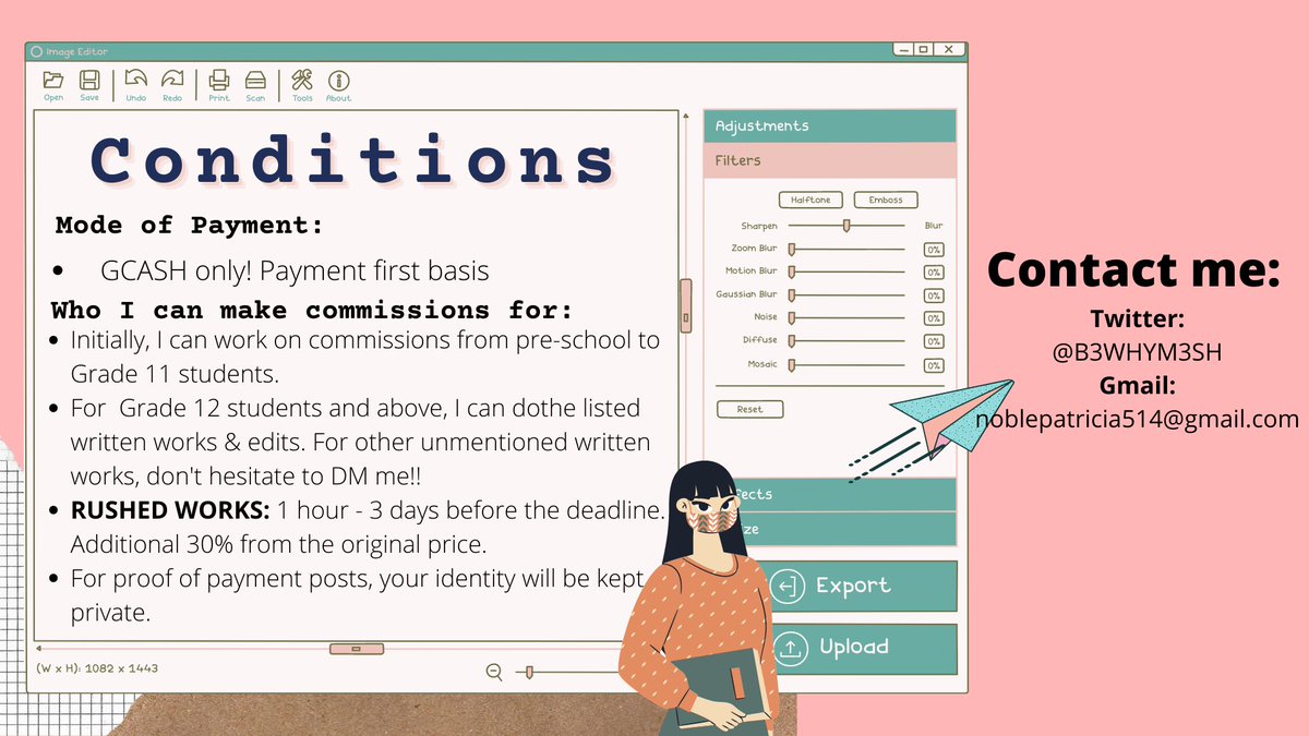 HARRYSMIS0's tweet photo. HELP RT/PLEASE RT!!!

hello everyone!! i'm trisha, a grade 11-stem student who'd like to offer academic commissions at affordable prices!! for inquiries &amp; proof of credentials, please don't hesitate to send me a DM !! 🧡📩

#acadcomms #academiccommissions https://t.co/vDK6xrDwEK