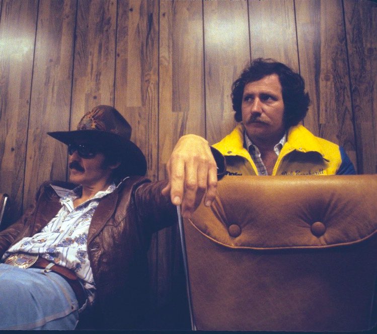 Super70sSports's tweet photo. Mathematical analysis of this photo of Richard Petty and Dale Earnhardt:

Winston Cups: 14
Fucks Given: 0 https://t.co/WQ04iLUFa5