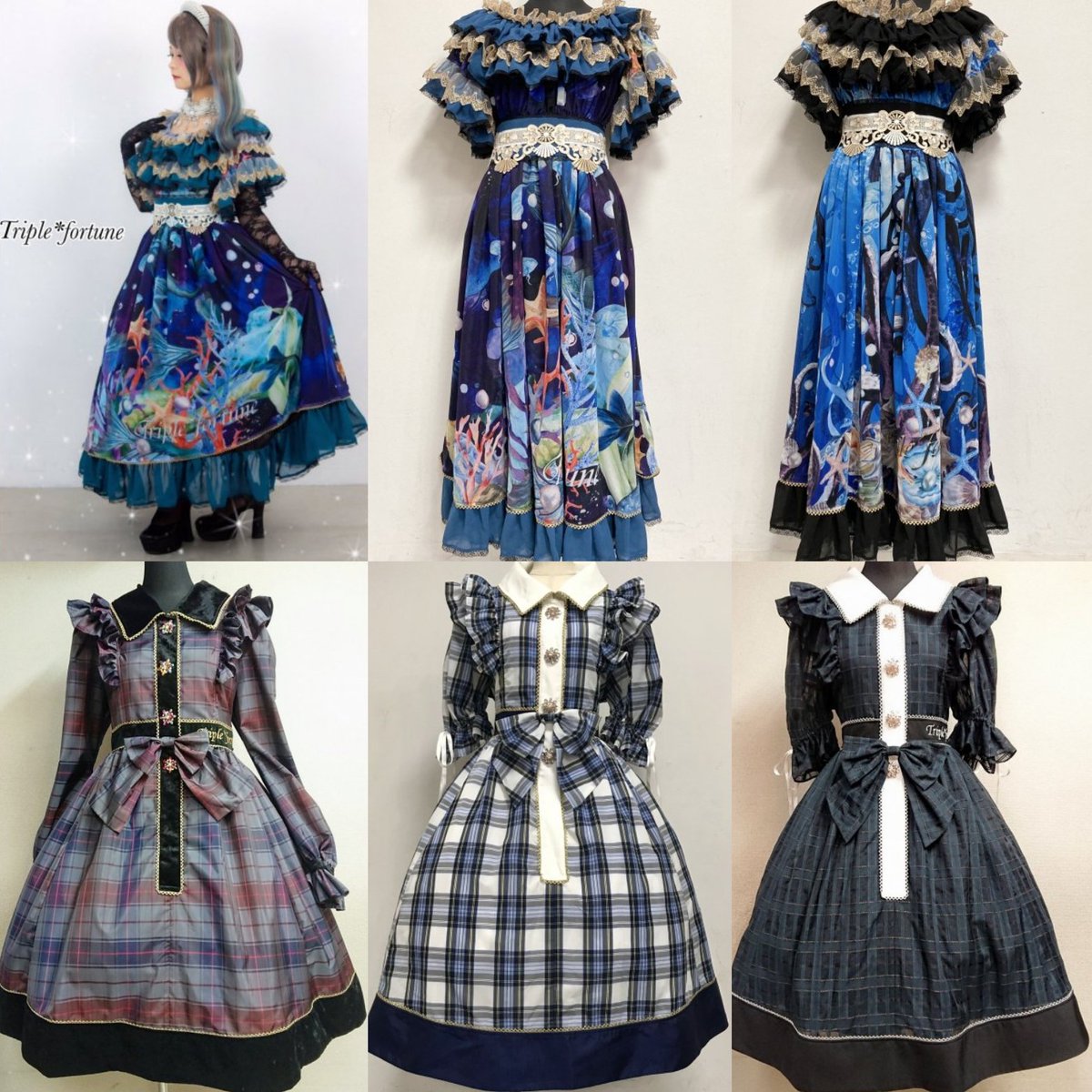 Atelier Pierrot おすすめブランド紹介 Triple Fortune ご予約受付中のクラーケン ワンピース セイレーンワンピースにご注目です その他にもプリントが綺麗なスカートも揃えております Triple Fortune ブランドページ T Co