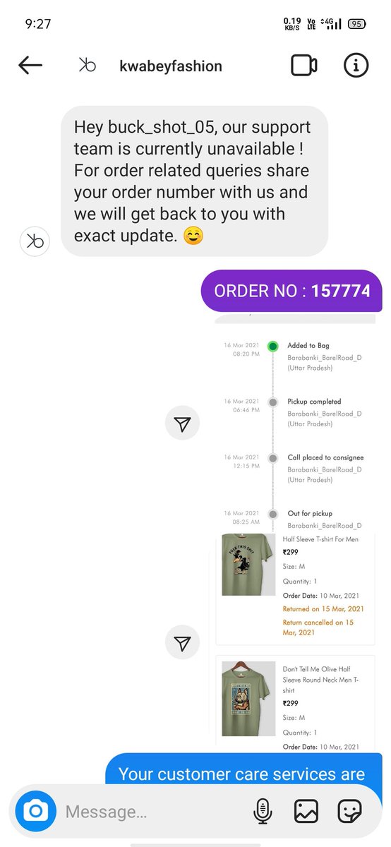 Sarcasmholic1's tweet photo. @kwabey_official @authentic_libra I dm my order details on instagram too, but there is no response I'm so frustrated 😤 https://t.co/ASQZtNC2Nz