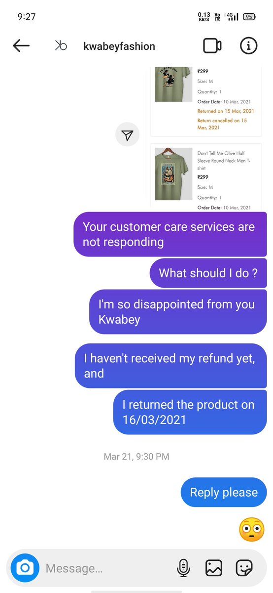 Sarcasmholic1's tweet photo. @kwabey_official @authentic_libra I dm my order details on instagram too, but there is no response I'm so frustrated 😤 https://t.co/ASQZtNC2Nz