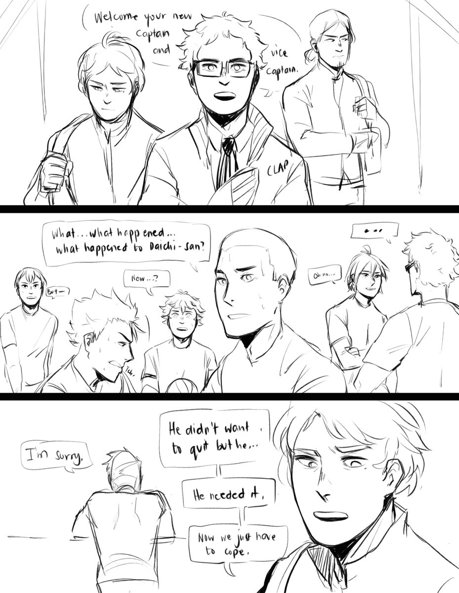 can you imagine Karasuno without their stalwart captain? #badending #noidont #theAUthatdoesntexist 