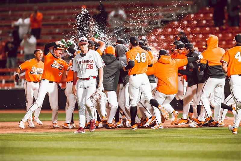 OSUBaseball's tweet photo. Bedlam wins just hit different 😤

#MakeItHappen #GoPokes https://t.co/xIJS9dCXXH