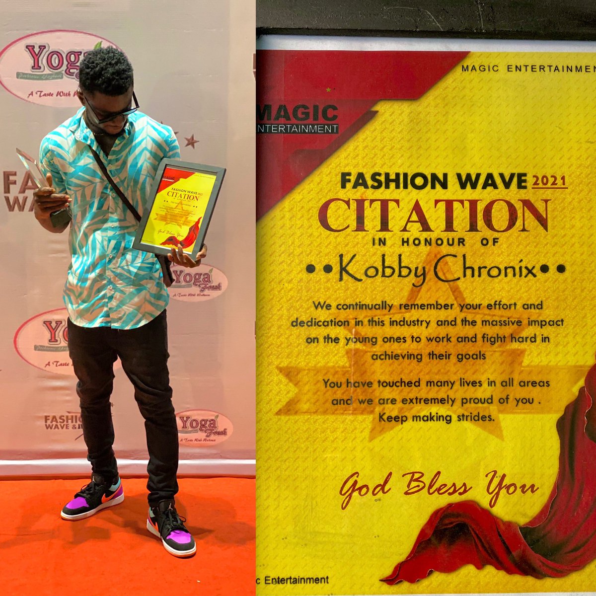 KobbyChronix's tweet photo. 🤴Another Honoring Bagged 🤴⭐️⭐️⭐️ Fashion Wave &amp; Awards 2021
@kobbychronix ,we rise by lifting others ⭐️
God bless u all for ur support &amp; love ✌️
The journey has just began ‼️To the street we have u at heart and we shall forever deliver and inspire you ✌️God got us all 💯 https://t.co/wYkG7DmJDu