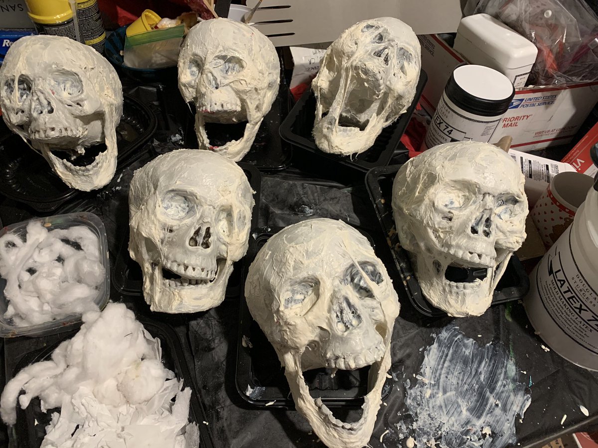 DDCP_SF's tweet photo. We love altering cheap plastic skulls! ๐ป Making each unique w/ their own personality. Here are a few pictures from start to finish ๐ You can buy some of our #skulls at our shop! https://t.co/hk6Xu14jvq #diyfilmmakers #diyhorror #diypropmaking #horrorcrafts #skullprops https://t.co/WEnXXnfw4r