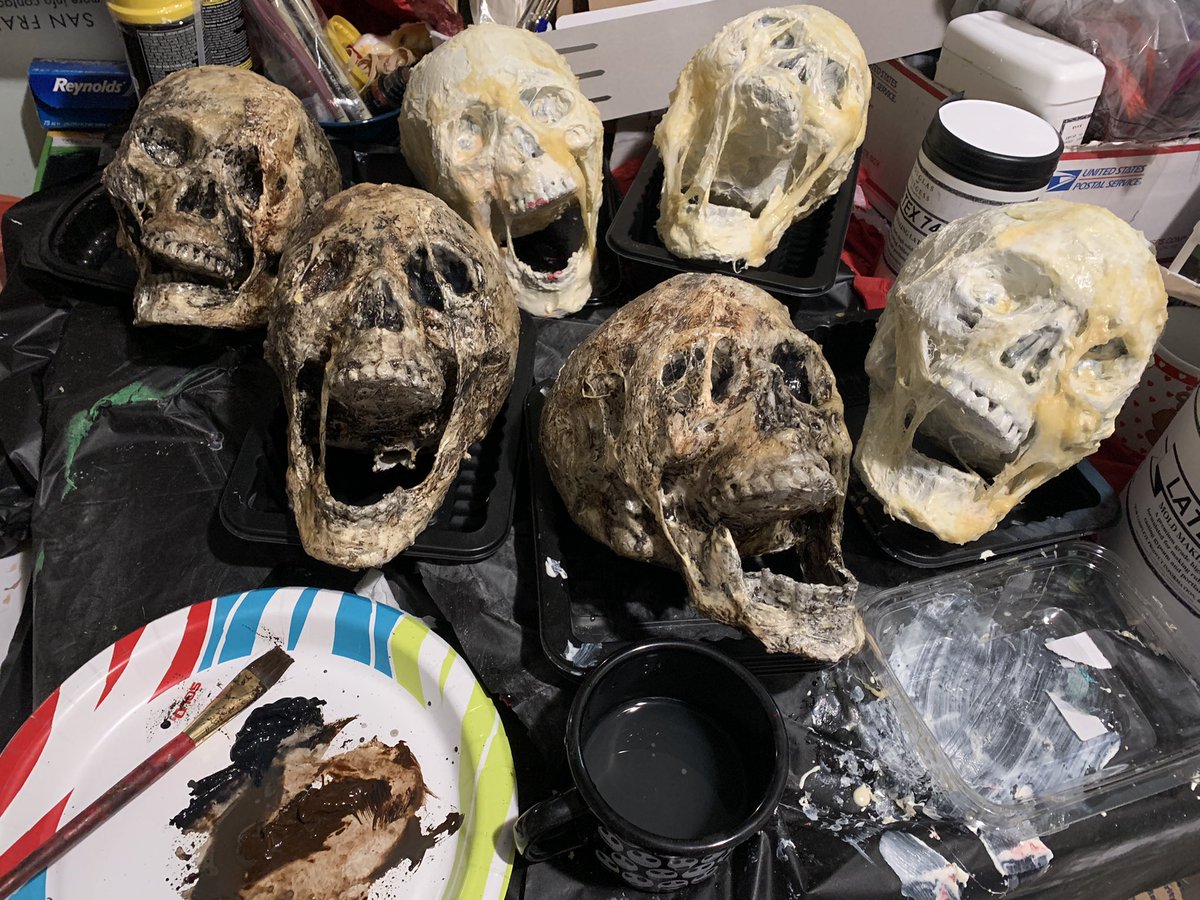 DDCP_SF's tweet photo. We love altering cheap plastic skulls! ๐ป Making each unique w/ their own personality. Here are a few pictures from start to finish ๐ You can buy some of our #skulls at our shop! https://t.co/hk6Xu14jvq #diyfilmmakers #diyhorror #diypropmaking #horrorcrafts #skullprops https://t.co/WEnXXnfw4r