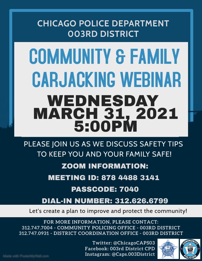 HPKCC's tweet photo. Upcoming community &amp; family carjacking webinar tomorrow 3/31 at 5pm: https://t.co/qfSQq3saBB
