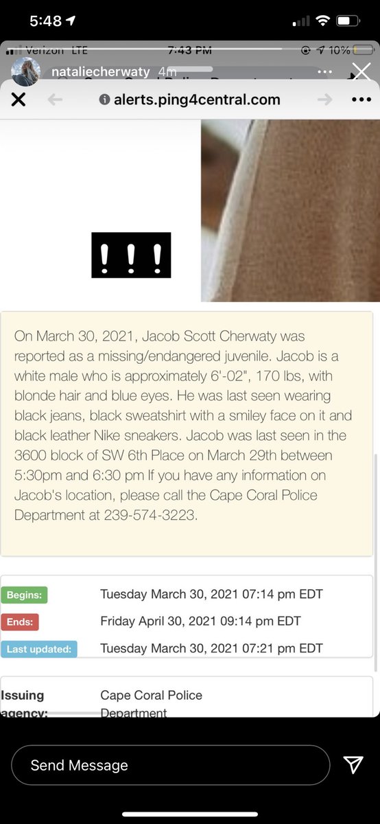 LillyAmay12's tweet photo. While I personally do not have a large following on here, I do have hopes in the power of this app. This is my 16 year old brother and he’s been missing since last night! If anyone has seen or heard from him please contact the Cape Coral police! https://t.co/cOJjA0cBXc