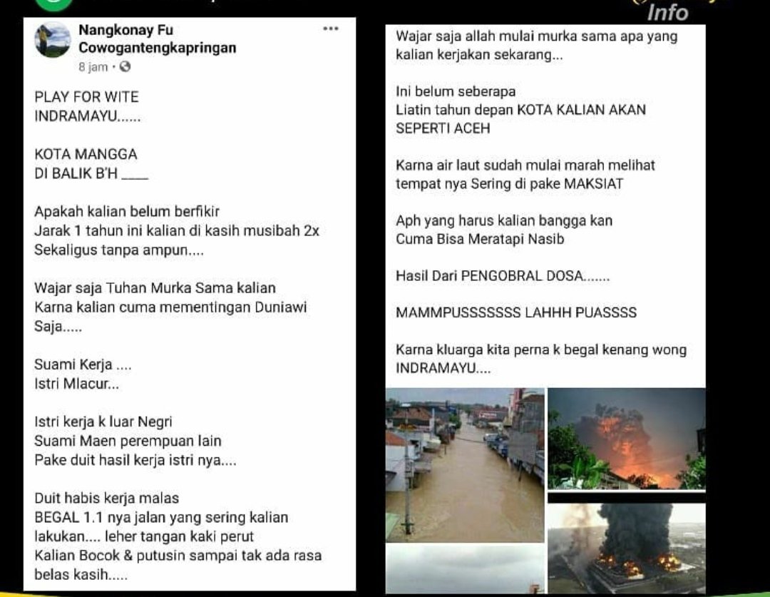 RadarIndramayu_'s tweet photo. Nggak Ada Akhlak, Warganet Satu Ini Doakan Indramayu Diterjang Musibah Lebih Besar https://t.co/4ruye4cqWU https://t.co/deaW1NEfsB