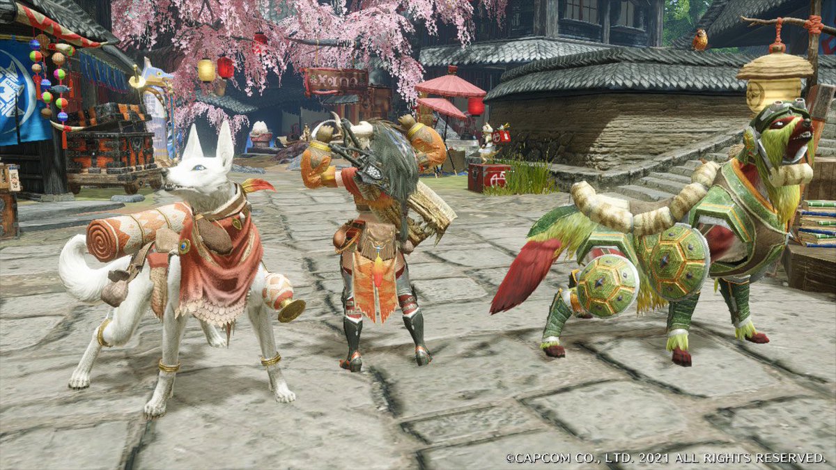 CallofWhiteFang's tweet photo. It is doggy time. Featuring art of my other doggy by me #MHRise #MonsterHunterRise #MHR https://t.co/gGa59HUvb1