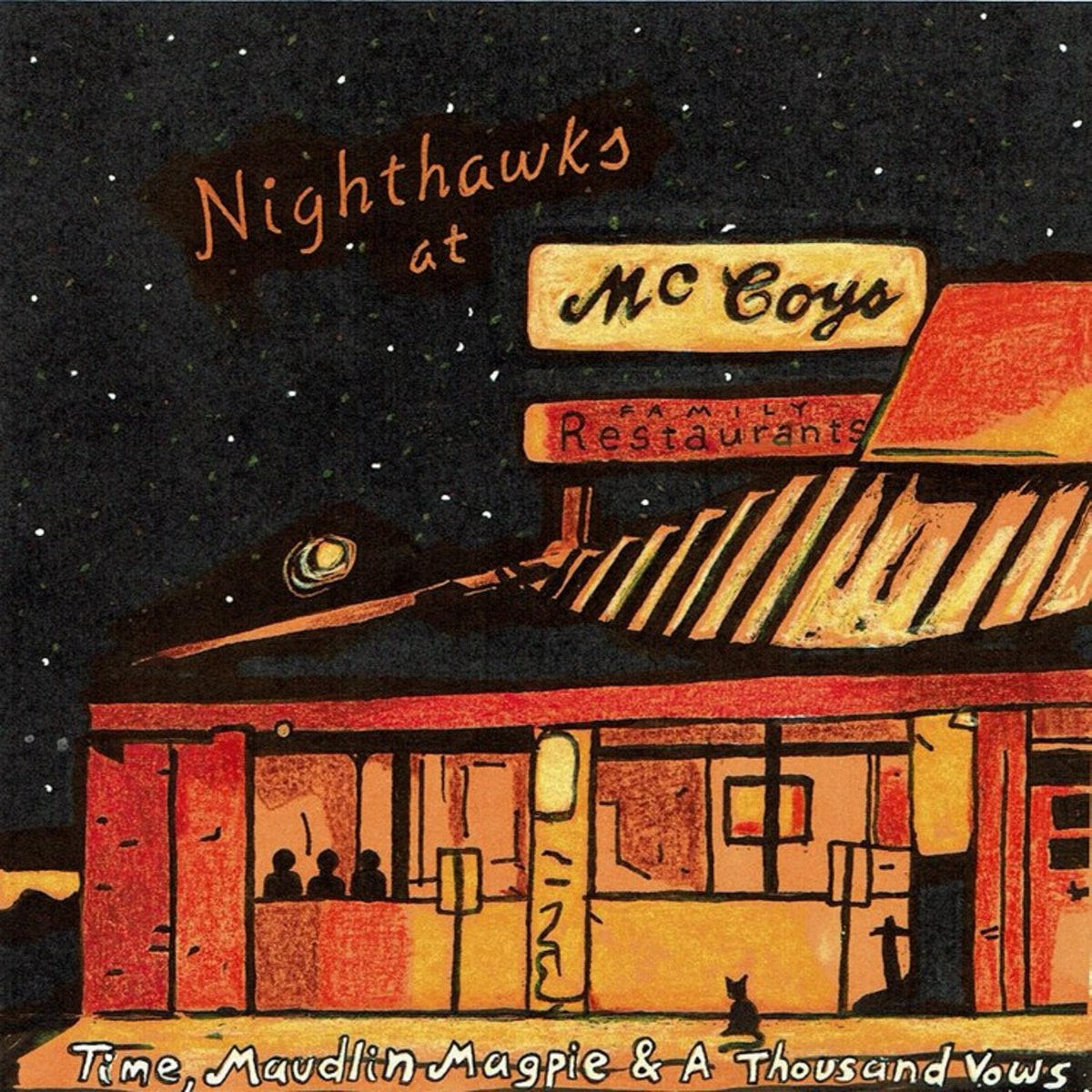 TimeRaps's tweet photo. Nighthawks At McCoys
a new album by Time, Maudlin Magpie &amp; A Thousand Vows 
coming soon, maybe friday
wonderful art by @GadzooksB https://t.co/jKXumdeD2V