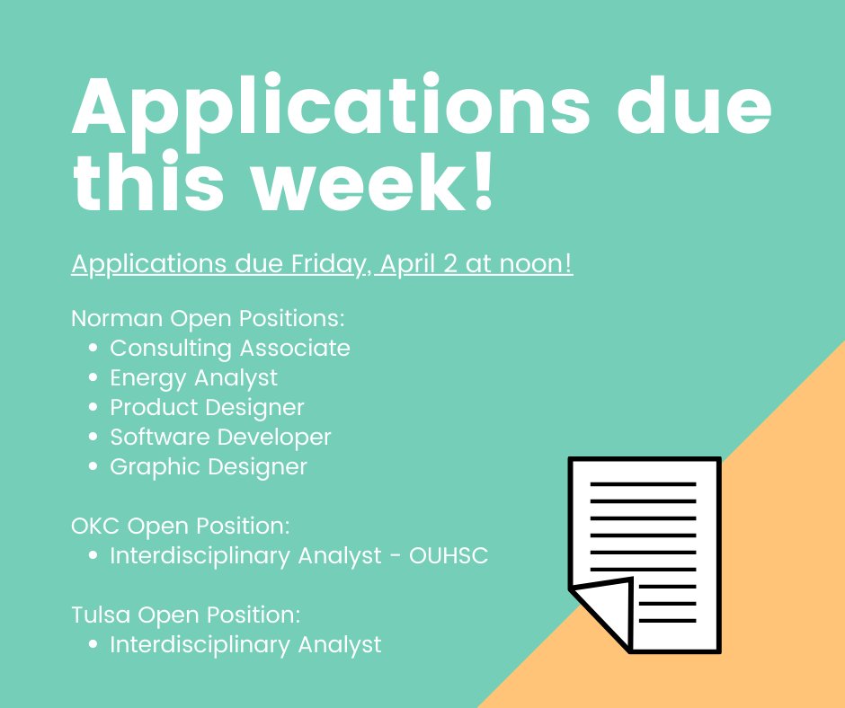Applications are due this Friday at noon! Find the applications and more details in our bio.