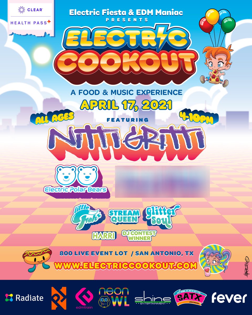 electricfiesta1's tweet photo. ⚡️SAN ANTONIO⚡️
Lineup 🚨ALERT🚨
Our team is excited to share with you our lineup for the upcoming @ElectricCookOut April 17!
Can’t wait to see YOU under the Texas Stars 🌟
tickets available at
https://t.co/2oQvqf5w6o
#CookOutCrew
@DjNittiGritti 🤠⚡️🔊
@WeAreEPB 🐻❄️🐻❄️
& more! https://t.co/ZRTJeFBr9Z