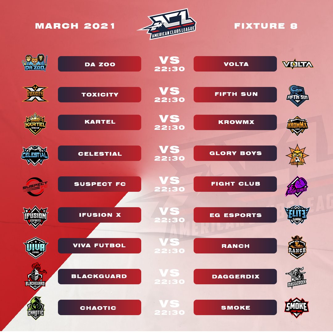 aclchampionship's tweet photo. 🚨 MATCHDAY! 🚨

🎮 Fixtures 7 and 8 ⚽️

#VirtualProNetwork | #VPN | #ACL | #ProClubs | #eSports | #gaming | #Xbox | #Fifa21 | #FIFA21XboxOne | #FUT | #ACLXBOX https://t.co/nEvYeBIK6V