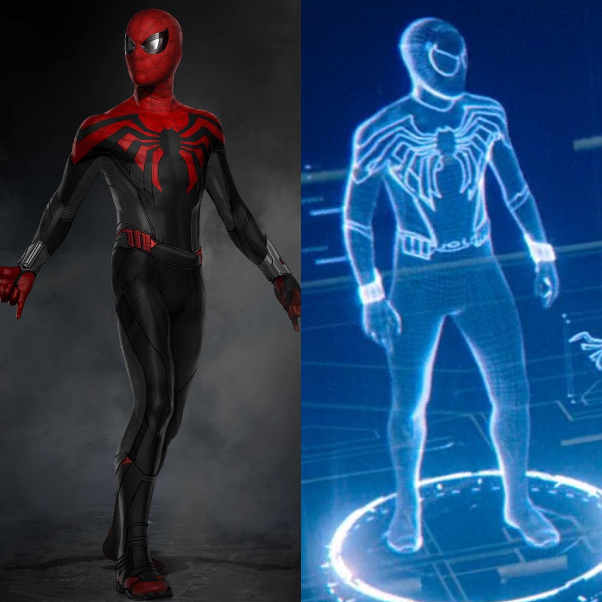 Mcu Fan Life Marvelブログ Tk Mcu小ネタ 136 映画 スパイダーマン Ffh でピーターが新 スーツを開発するシーンでホログラム上に写っているスーツは原作コミックやコンセプトアートに近いデザインになっています 続編 スパイダーマン ノー