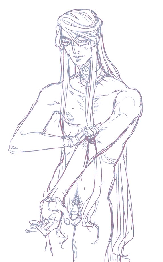 ultraseeboob's tweet photo. tw: blood(magic) 
Ephraim mostly unshifted (in my canon original muscles detoriate when he spends too much time in a changed body) and some doodles to see how he presents in his main identity. Still haven't gotten it quite right but trying. anatomy hard 💪 https://t.co/uJHYJUSSsL