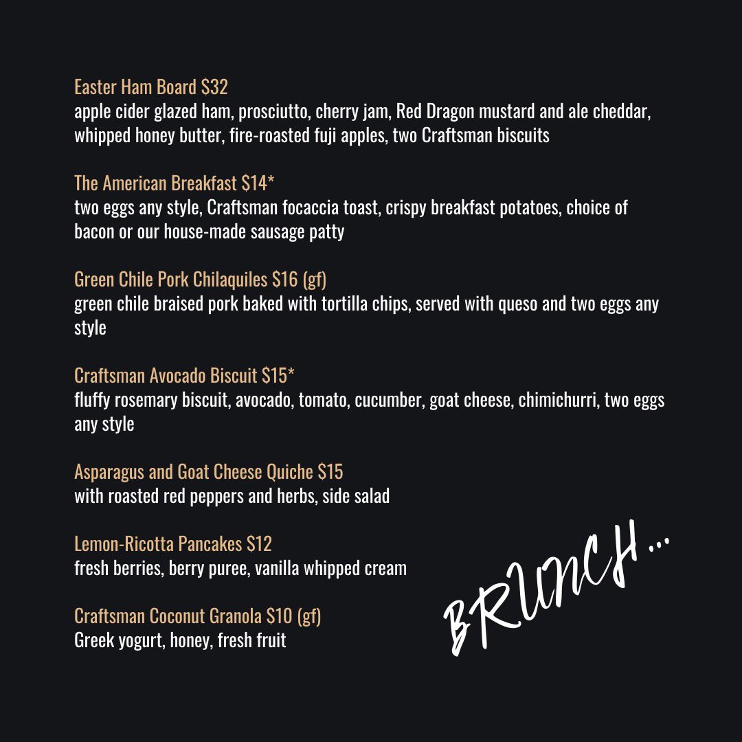 TheCraftsmanAZ's tweet photo. Easter is officially on the horizon! Still looking for the perfect brunch spot? The Craftsman is the perfect place to celebrate. Kick off your holiday festivities, craftsman style, with a brunch from 9:00 a.m. to 2:00 p.m. We hope to see you there!

#easterbrunch #easter https://t.co/uxjaxiLeW2