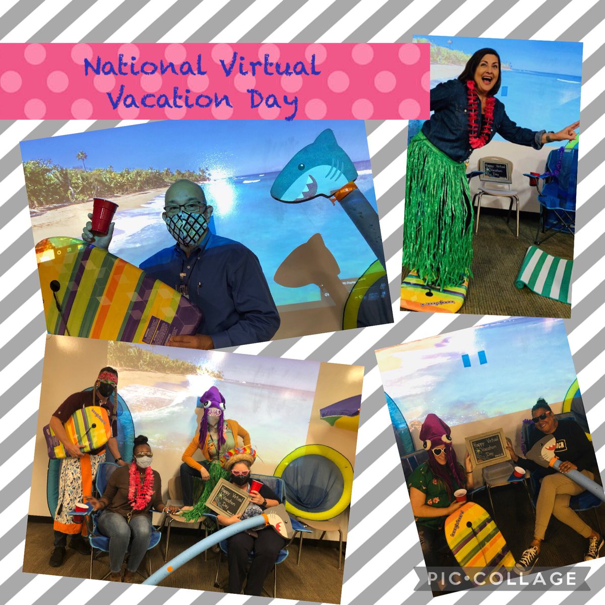 Happy National Virtual Vacation Day!! We brought the beach to CRJH!!! Our teachers works so hard and we appreciate them soooo much!!! #nospeedosallowed #beachtime #weloveourteachers #coyotelife #crjh