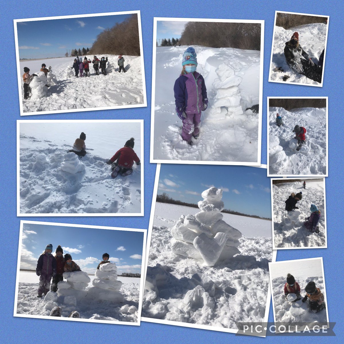 We had so much fun today playing in the new snow drifts created by our Spring storm.The snow was perfect for stacking and building. We built Inukshuks.We had a great discussion about what they were and symbolize as well we discussed structures and stability. #play <a href="/perdue_school/">Perdue School</a>