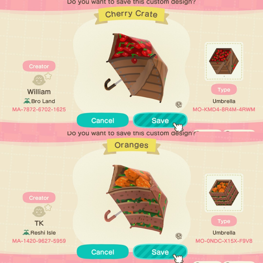 تويتر \ Meg 🌱 على تويتر: "I've been going through the 100 + pages of  umbrella designs in #acnh Here are my fav umbrella illusions (a thread)  #AnimalCrossingNewHorizons #ACNHDesigns #acnhcodes https://t.co/Yd4LiKxpyM"