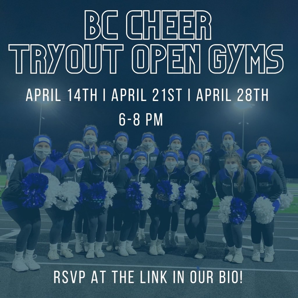 bclancercheer's tweet photo. Interested in trying out for BC Cheer?! Join us at a tryout open gym! Learn more about the tryout process here- https://t.co/SNmNf85eNT https://t.co/DjnKJeXkT4