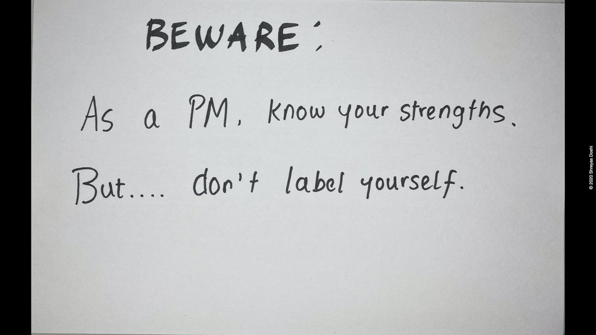 Labeling is the parent of dogma.Know your strengths, leverage them, maybe even build a brand around labels, but don't label yourself in your self-talk.Labeling will stifle your growth.
