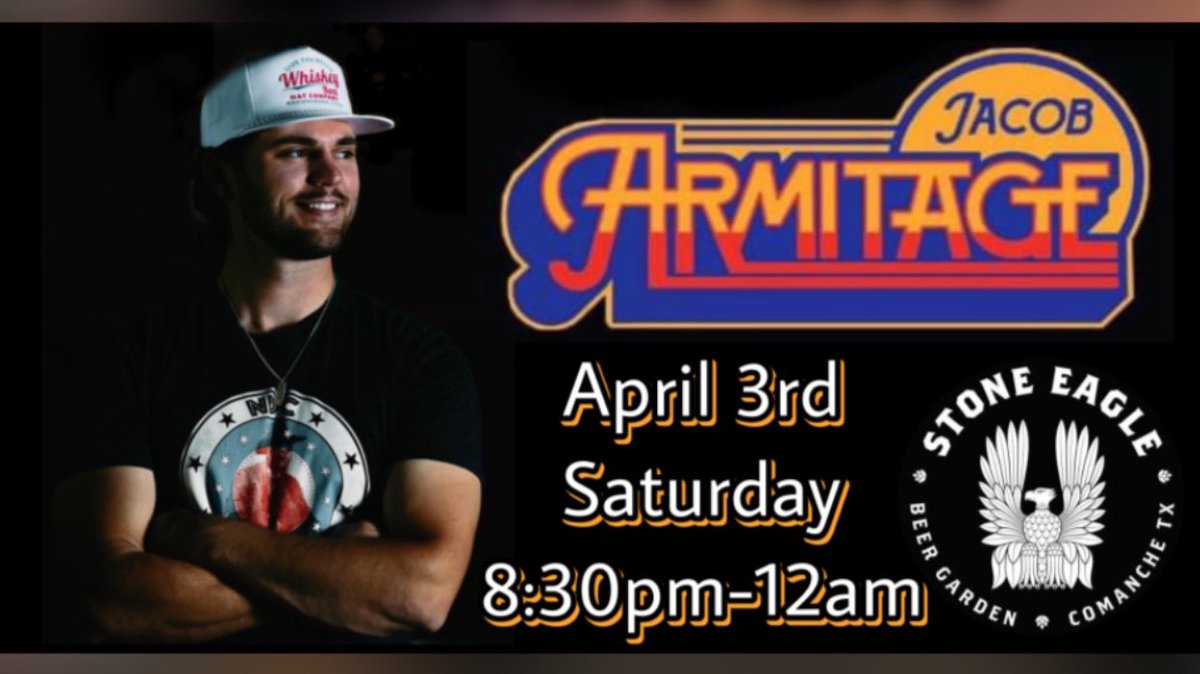 ShaiBerry's tweet photo. ⭐️ Sat 4/3: Jacob Armitage live at Stone Eagle Beer Garden! @jarmitage_music #texaslivemusic #beergarden #livemusic #texasmusicscene #beerandmusic #comanchetx https://t.co/5QiVtvhcjr