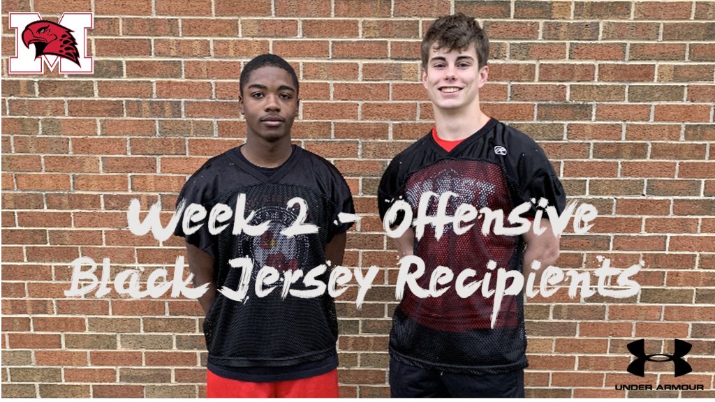 RedHawkFB's tweet photo. Jamari, Pat, Tank, Jimmy & Nick earned the Black Jerseys for their outstanding performances in our victory over Brother Rice last Friday night! #keepgrinding #ontoweek3 https://t.co/UiL4EKycaH