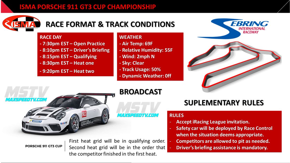 DtechPR's tweet image. New league on iRacing open the doors on April 6, 2021, first season, the Porsche 911 GT3 Cup Championship. If you’re interested to participate hit the link for more details: forms.gle/XCd3NKVzoCx8X8… @iRacing @TheReal_TORA @1stClassDesigns @THR_esports @DanieINyman @realVRS
