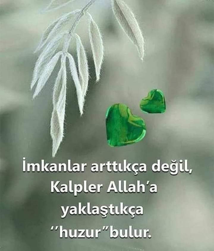 SelâmunAleykûm

İmkanlar arttıkça değil
Kalpler ALLAH ' a 
yaklaştıkça
" HUZUR " bulur...

Hayırlı vakitler
Yüce ALLAH' ımız günümüzü
hayr etsin
İnşâALLAH...