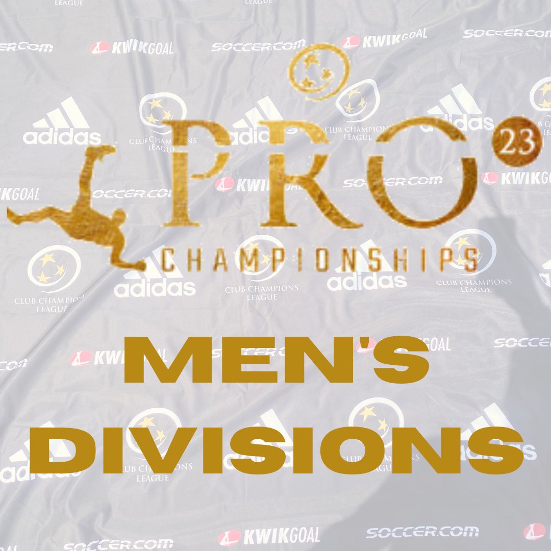 ClubChampsInc's tweet photo. 🔥🔥Men’s PRO23 Divisions and Schedules have been released!
Who will be crowned our 2021 PRO23 Champion?!?
Do you see your squad?
#powerofleague #pro23 #playerretentionopportunity #collegeplayers #topplayers https://t.co/fRn85Q2v6Y