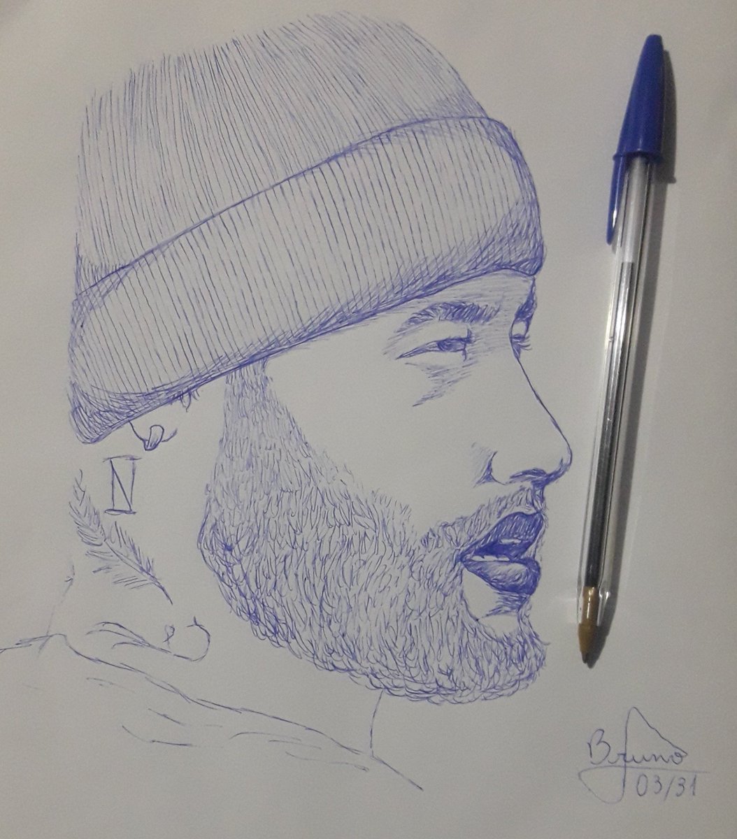 blealdine8's tweet photo. galera eu desenhei o @neymarjr à caneta duvido vcs darem biscoito https://t.co/C5JWWgLDVC